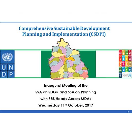 Comprehensive Sustainable Development Planning and Implementation (CSDPI) Paper Presentation